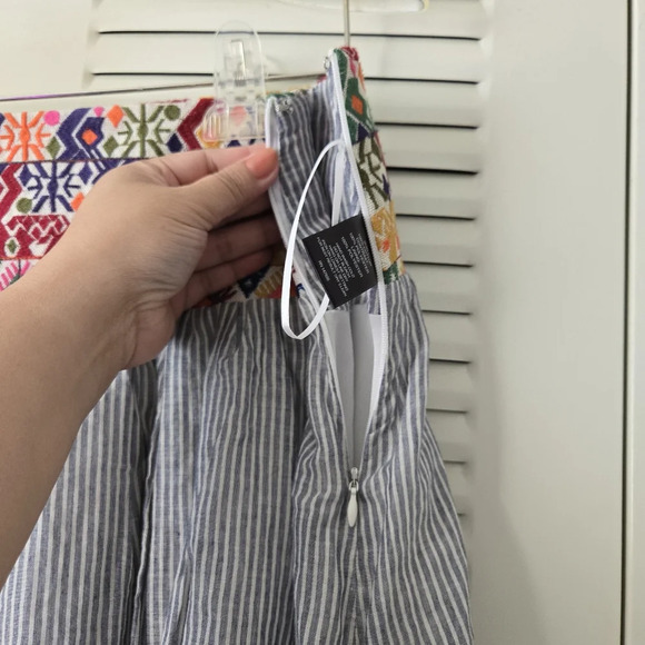 Signature Studio Colorful Embroidered Striped Skirt Size L - Picture 5 of 8